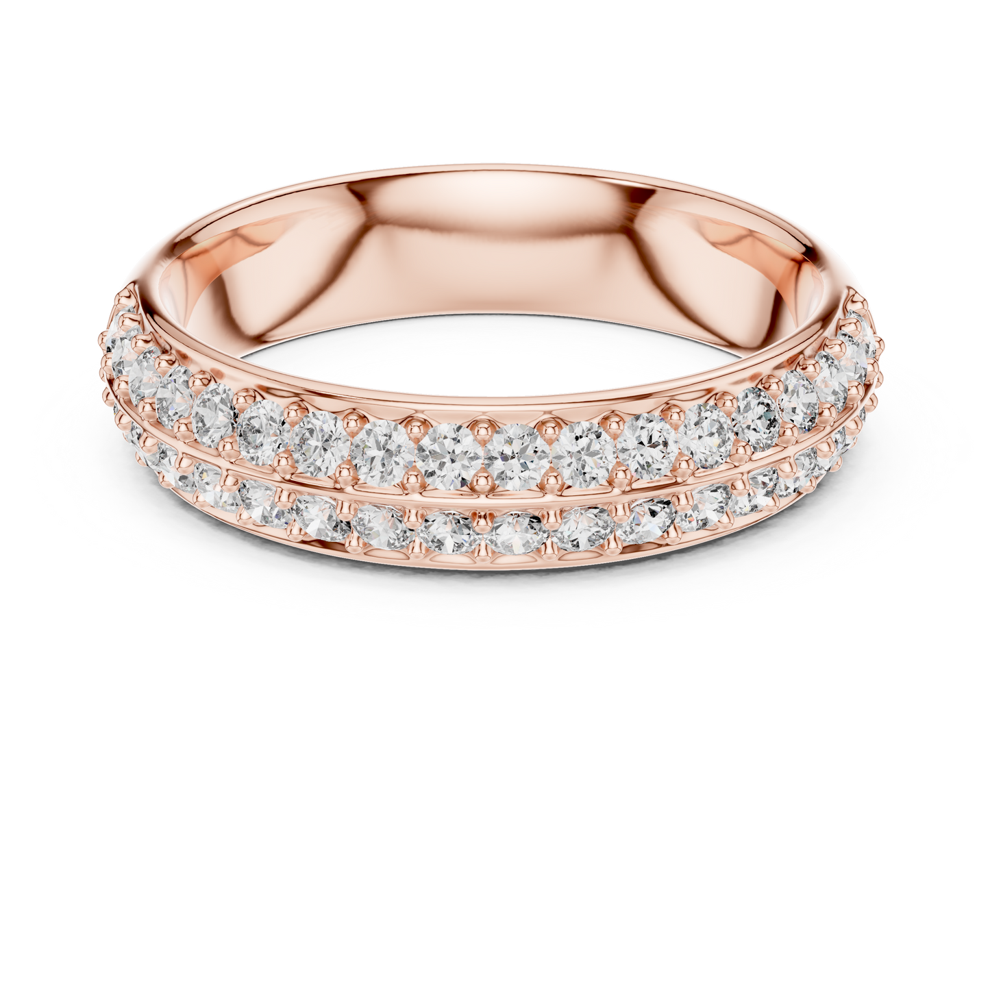 Dazzling Dual Row Lab Diamond Band Ring