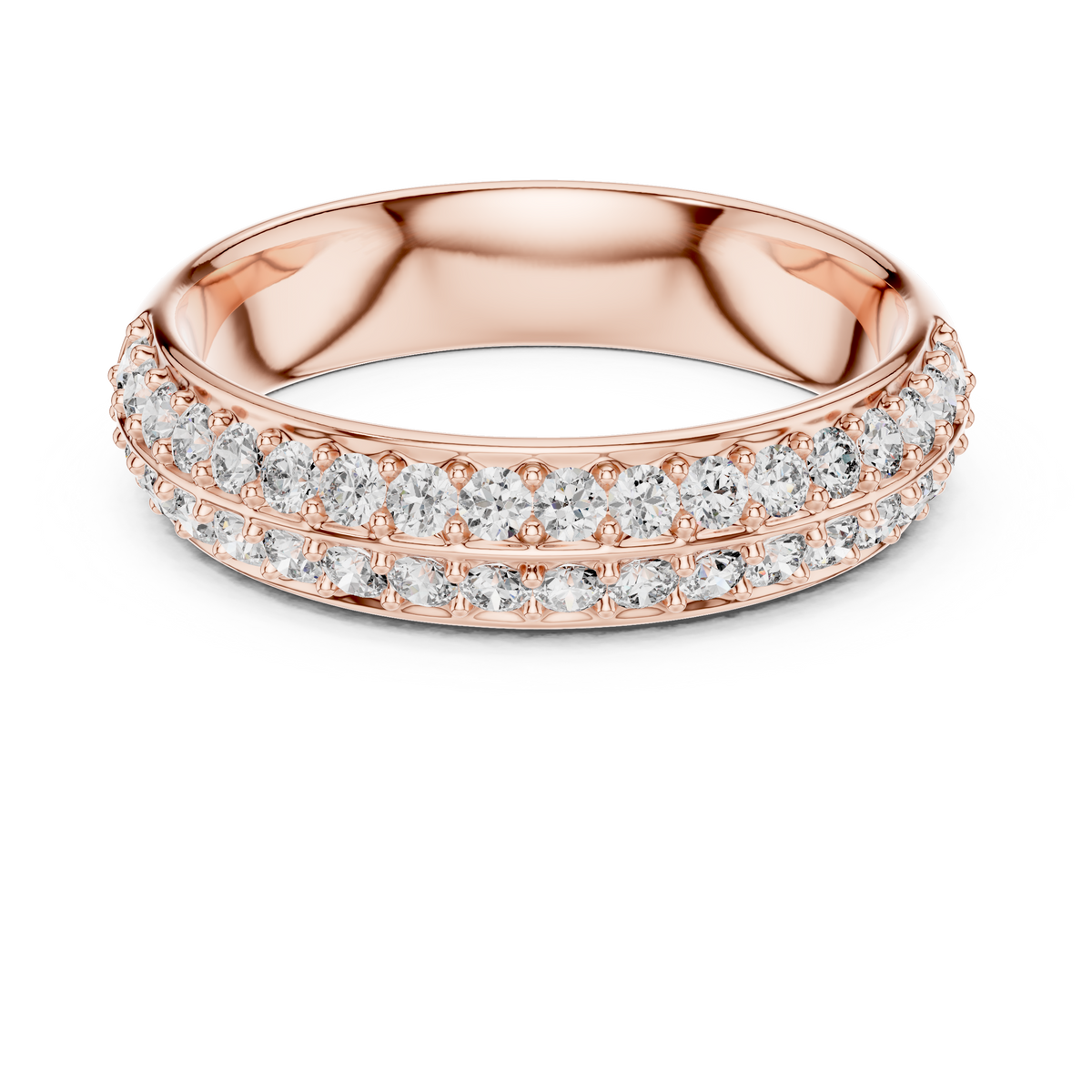 Dazzling Dual Row Lab Diamond Band Ring