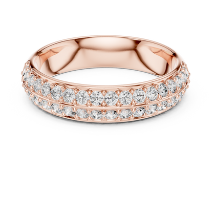 Dazzling Dual Row Lab Diamond Band Ring