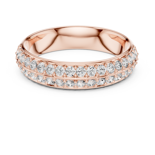 Dazzling Dual Row Lab Diamond Band Ring