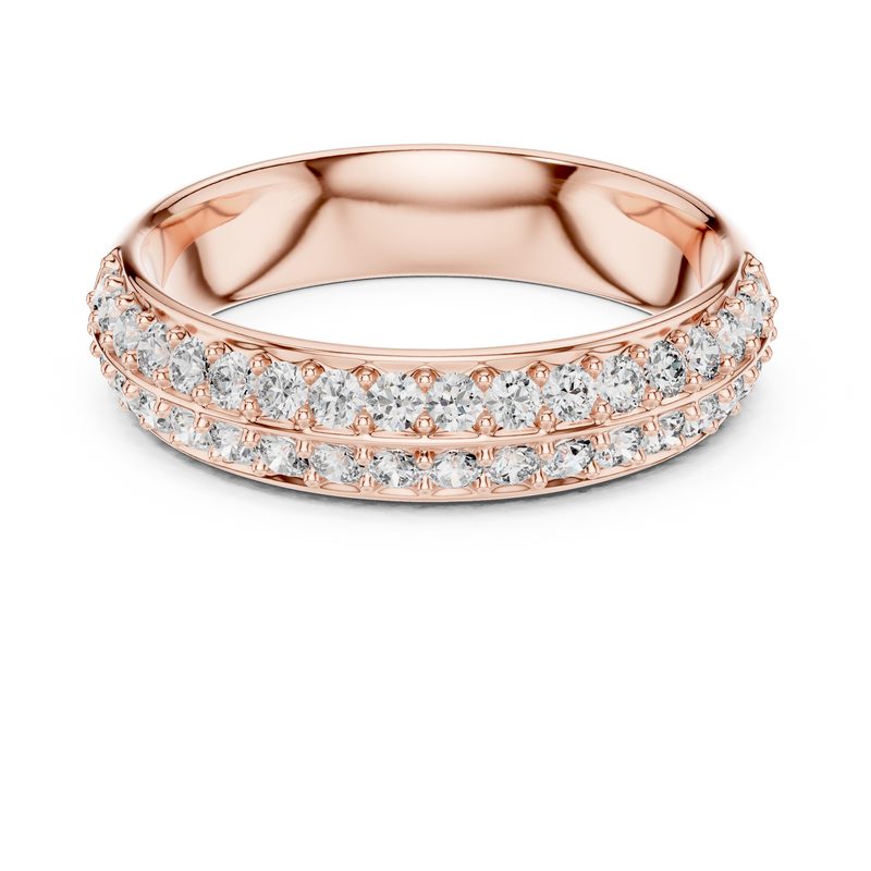 Dazzling Dual Row Lab Diamond Band Ring