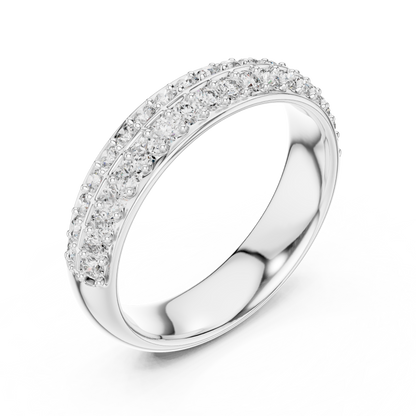 Dazzling Dual Row Lab Diamond Band Ring