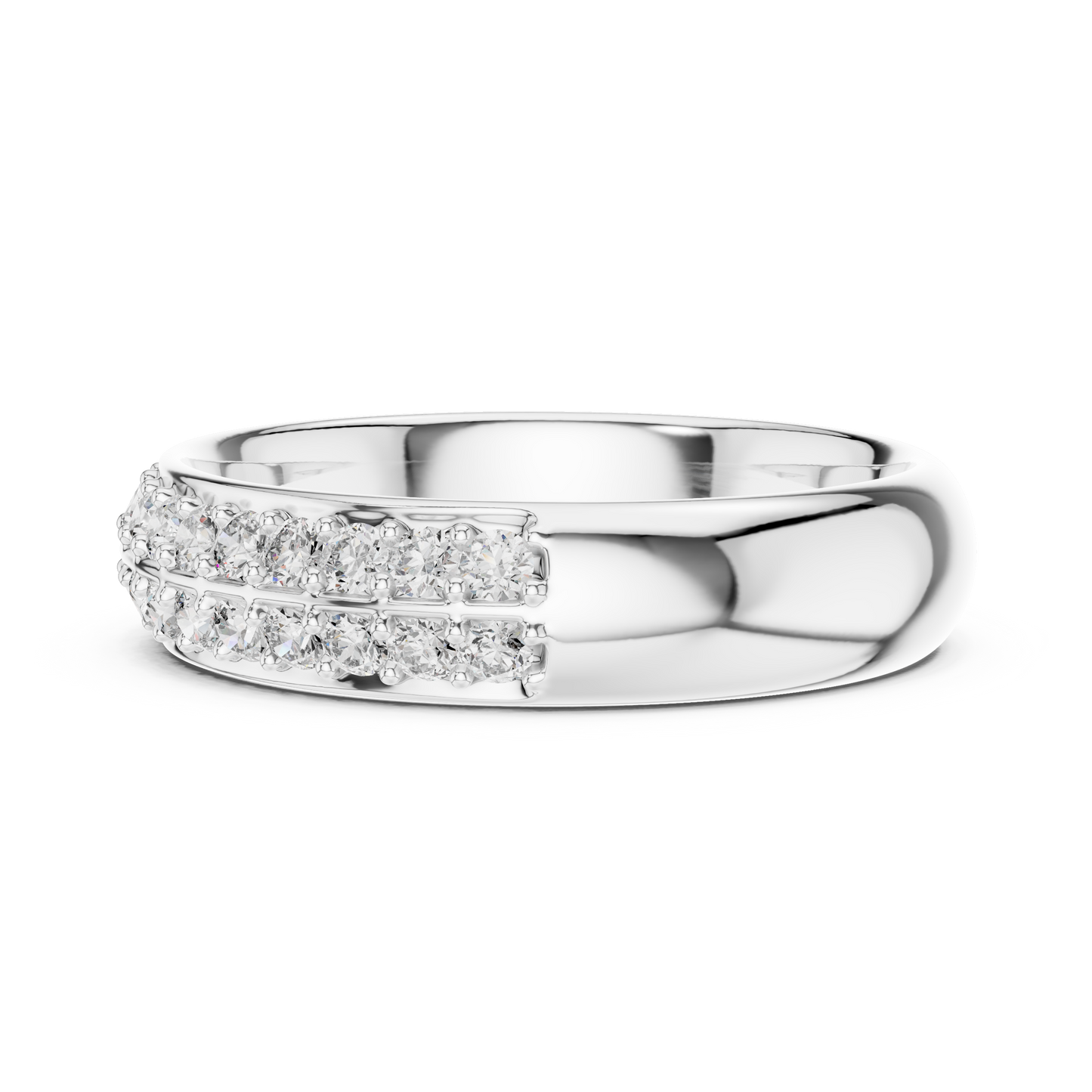 Dazzling Dual Row Lab Diamond Band Ring