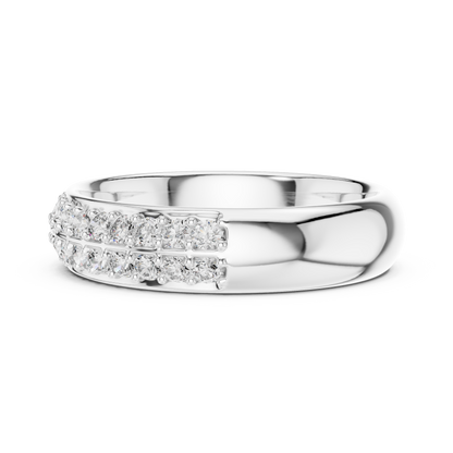 Dazzling Dual Row Lab Diamond Band Ring