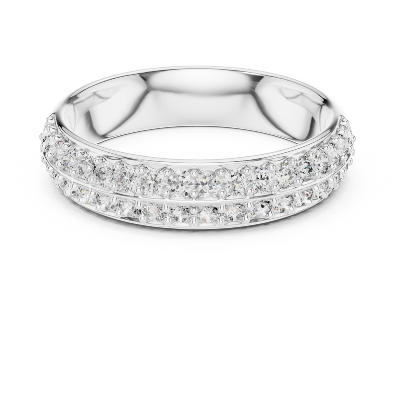 Dazzling Dual Row Lab Diamond Band Ring