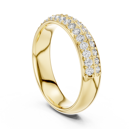 Dazzling Dual Row Lab Diamond Band Ring