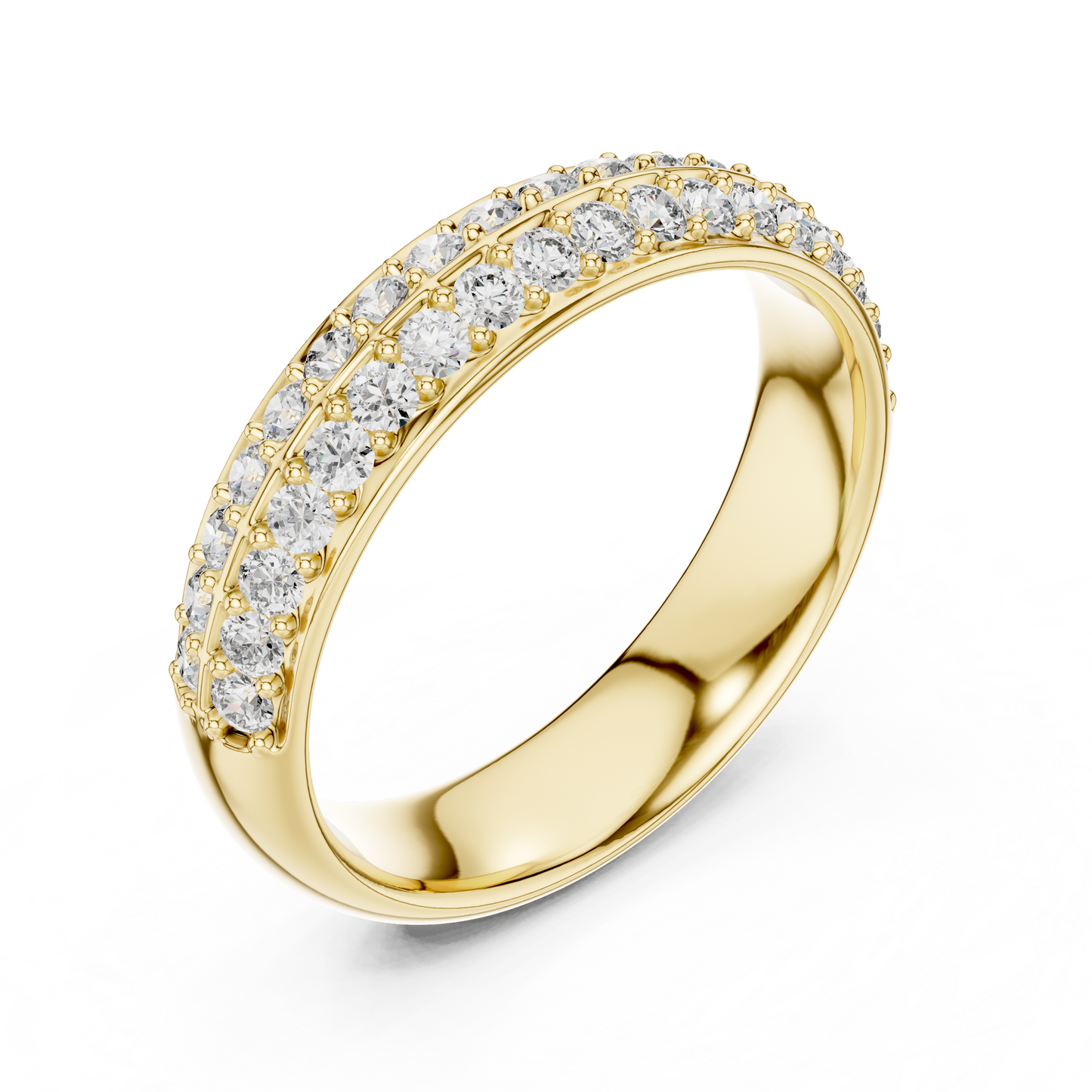 Dazzling Dual Row Lab Diamond Band Ring