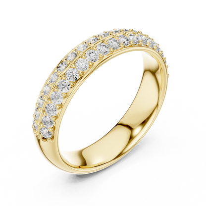 Dazzling Dual Row Lab Diamond Band Ring