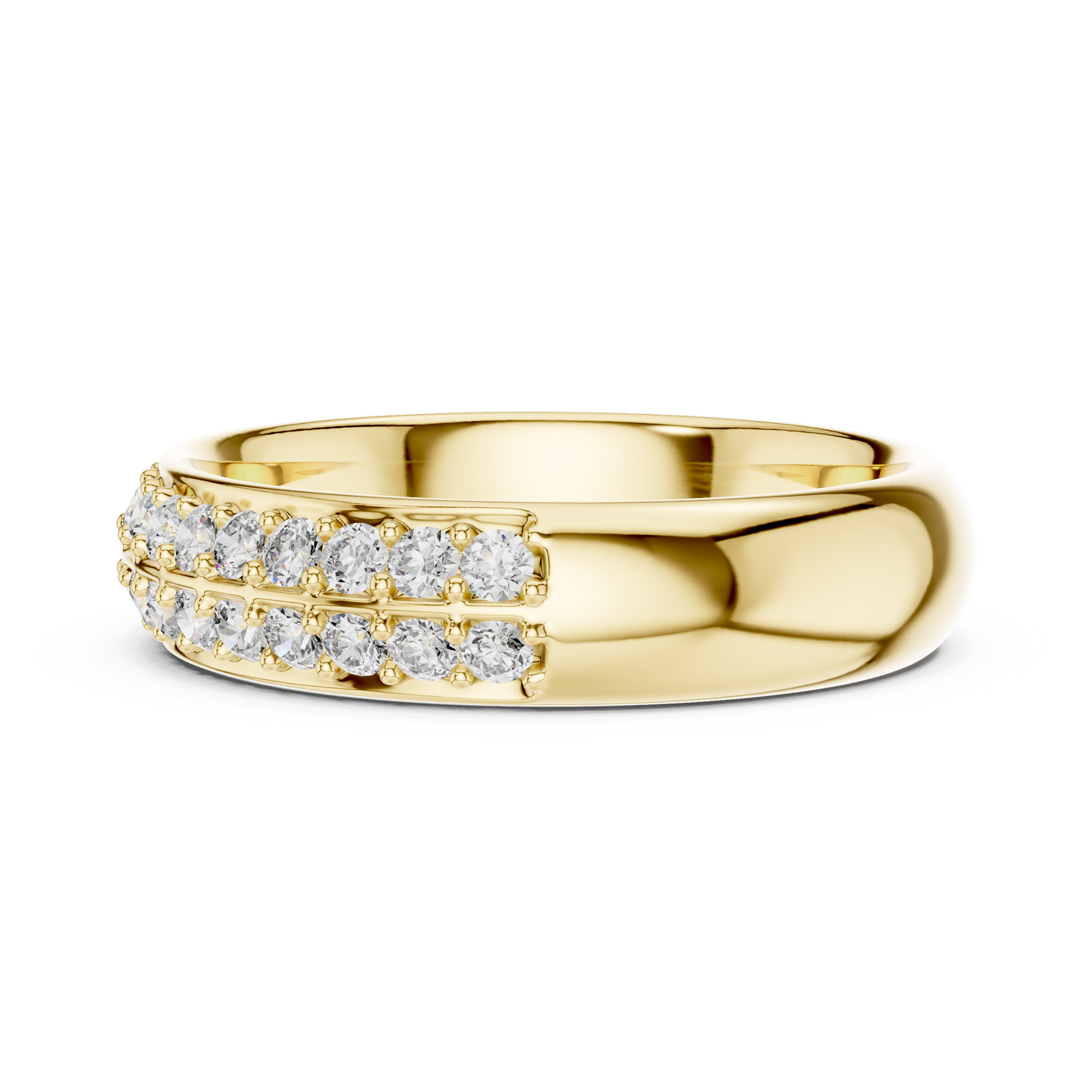Dazzling Dual Row Lab Diamond Band Ring