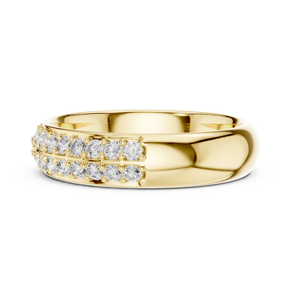 Dazzling Dual Row Lab Diamond Band Ring