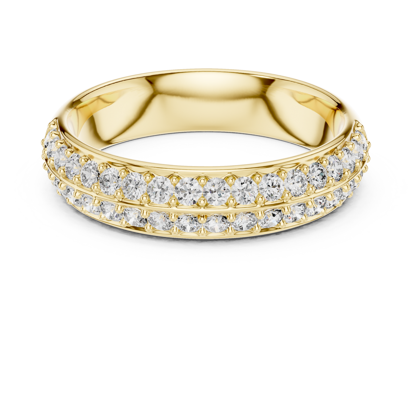 Dazzling Dual Row Lab Diamond Band Ring