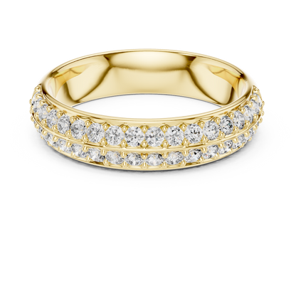 Dazzling Dual Row Lab Diamond Band Ring