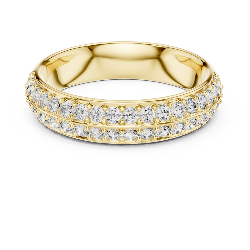 Dazzling Dual Row Lab Diamond Band Ring