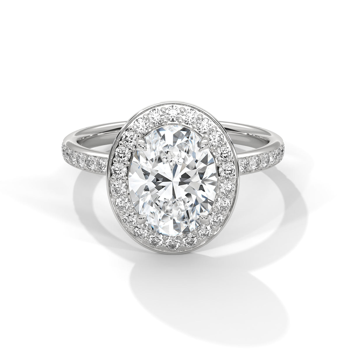 Oval Cut Classic Halo Engagement Ring For Women in 2 Carat Lab Diamond