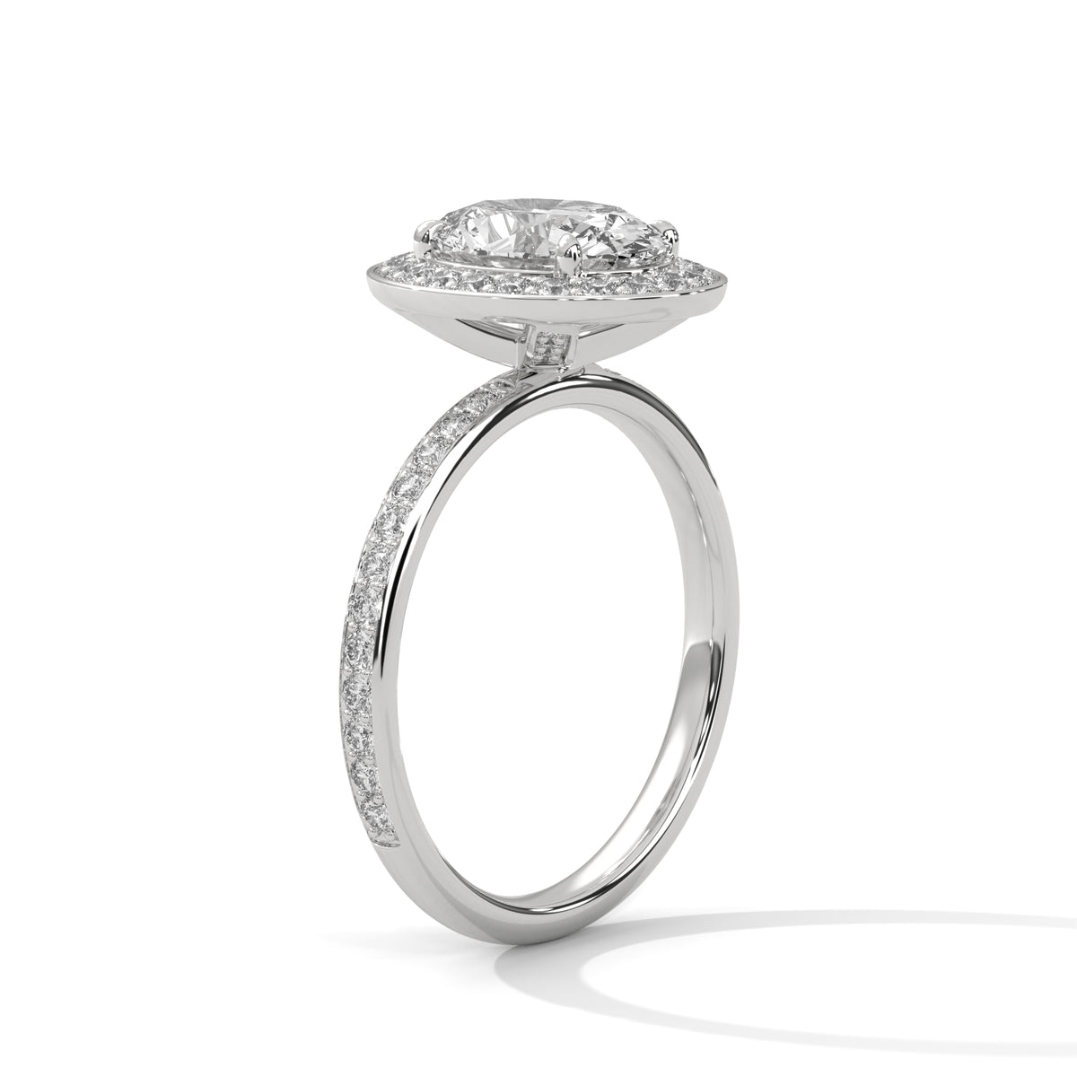 Oval Cut Classic Halo Engagement Ring For Women in 2 Carat Lab Diamond