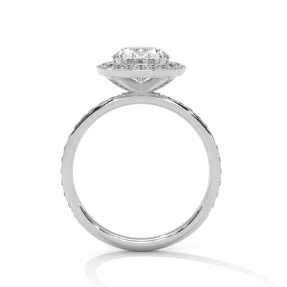 Oval Cut Classic Halo Engagement Ring For Women in 2 Carat Lab Diamond