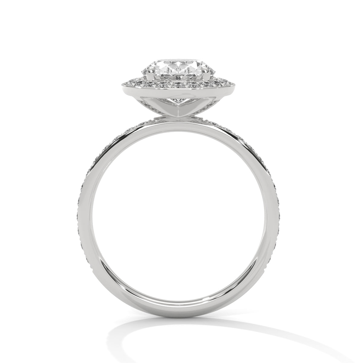 Oval Cut Classic Halo Engagement Ring For Women in 2 Carat Lab Diamond