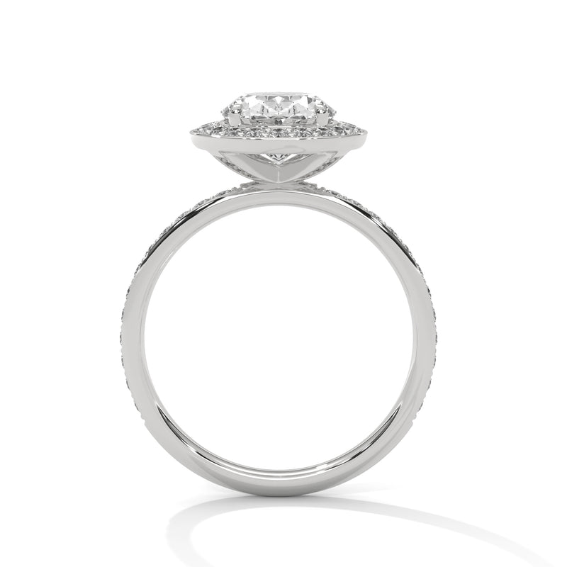 Oval Cut Classic Halo Engagement Ring For Women in 2 Carat Lab Diamond