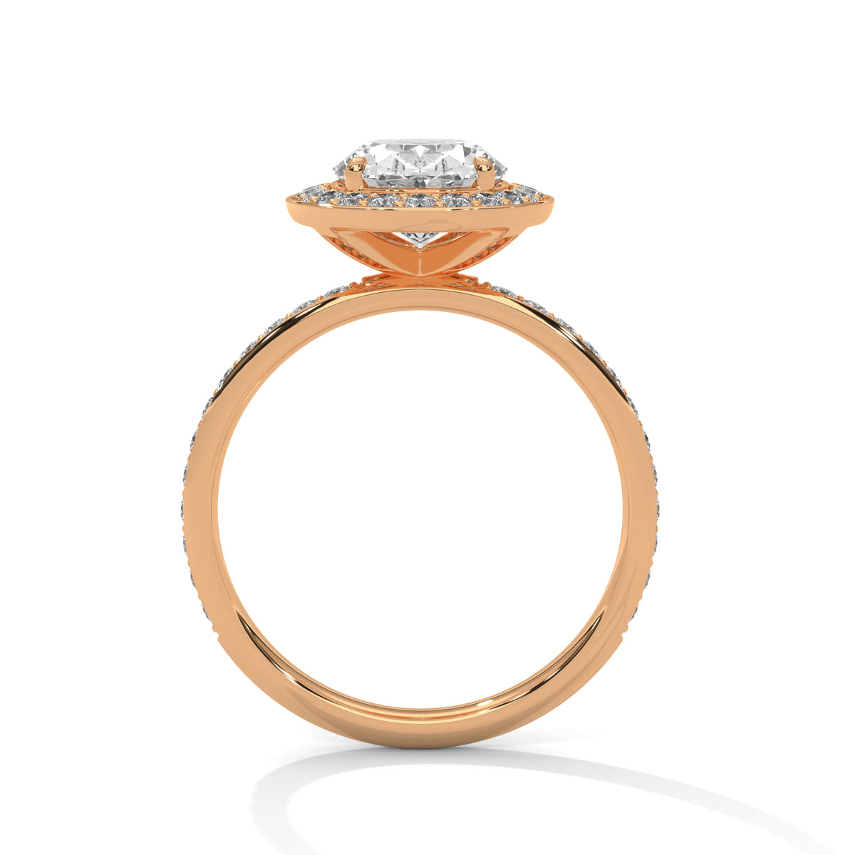 Oval Cut Classic Halo Engagement Ring For Women in 2 Carat Lab Diamond