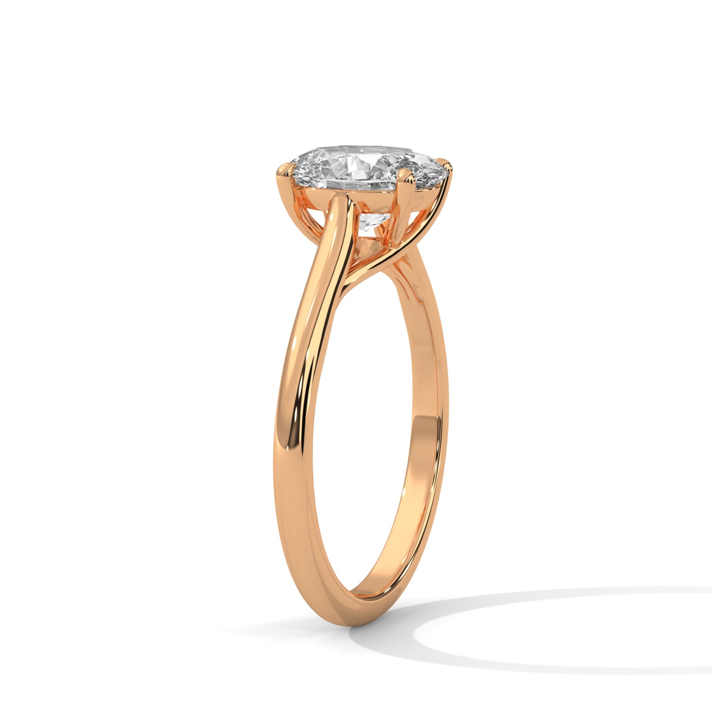2 Carat Oval Shape Simple Solitaire Ring in Lab Diamond