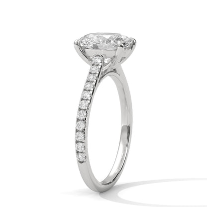 2 Carat Oval Shape Sparkling Lab Diamond Engagement Ring For Women
