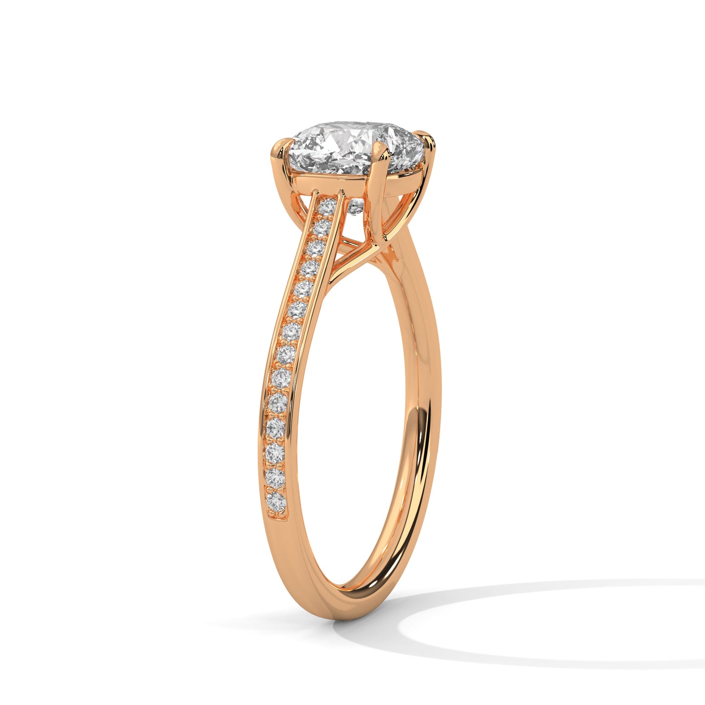 Seductive 2 Carat Cushion Solitaire Lab Diamond Ring