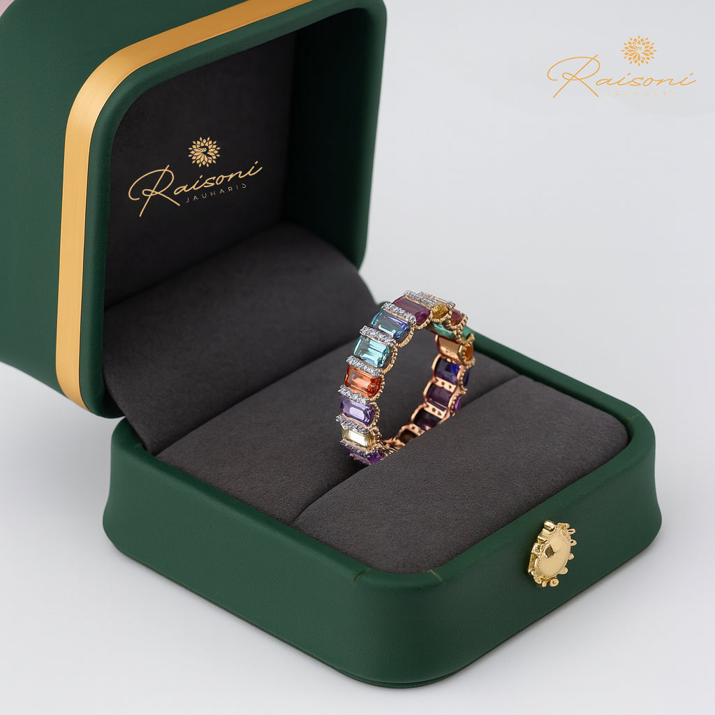 Modern Multi Color Lab Emerald Ring For Women