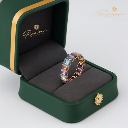 Modern Multi Color Lab Emerald Ring For Women