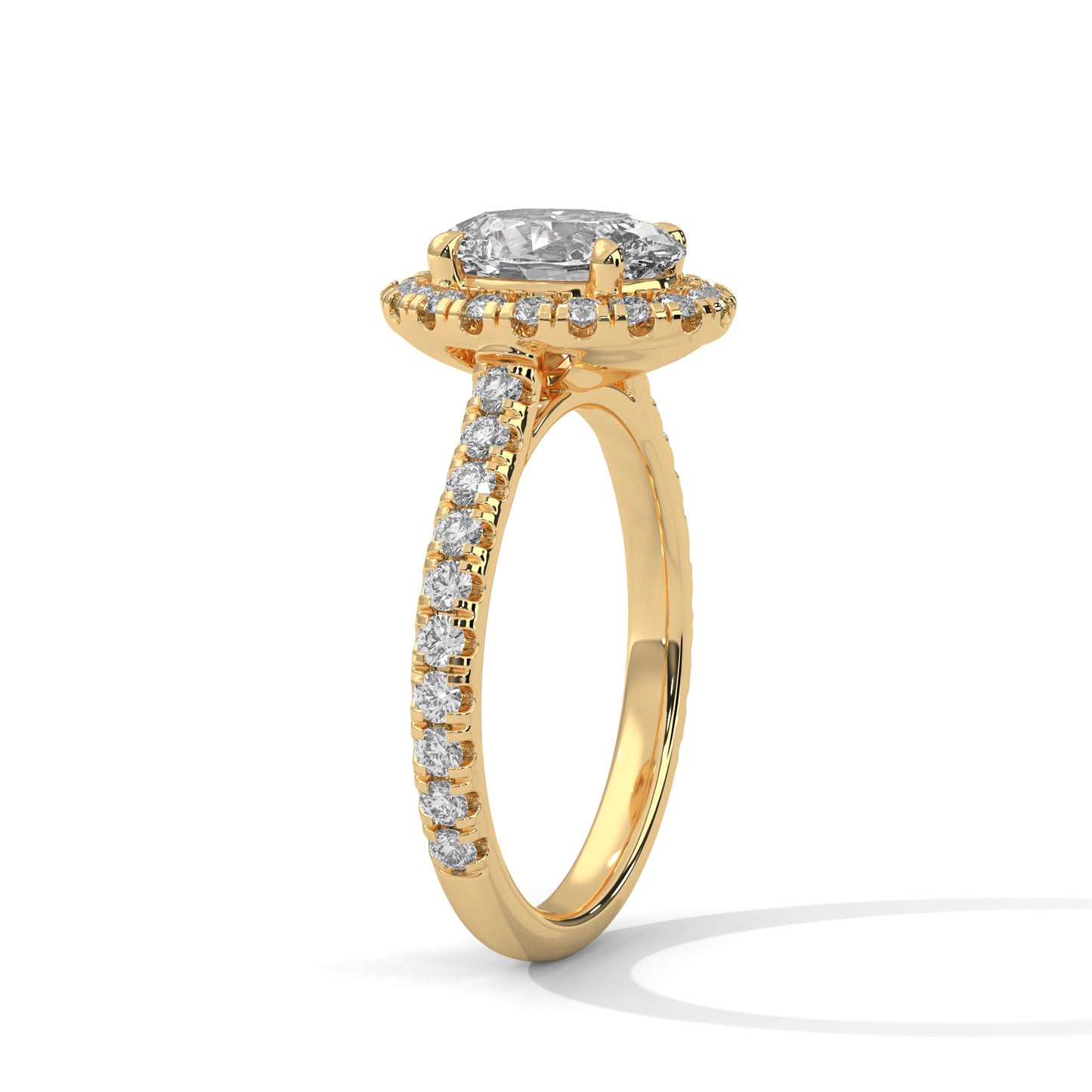 2 Carat Solitaire Oval Shape Lab Diamond Wedding Ring