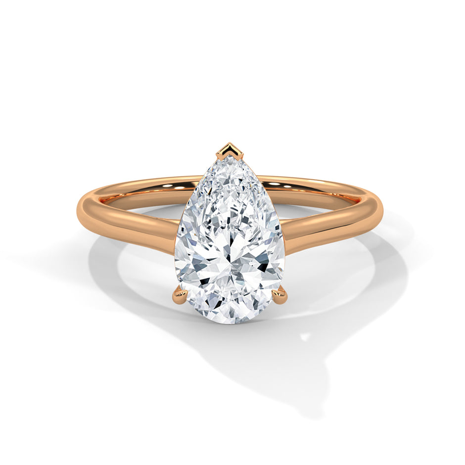 2 Carat Pear Shape Engagement Ring For Women in Lab Diamond – view 2