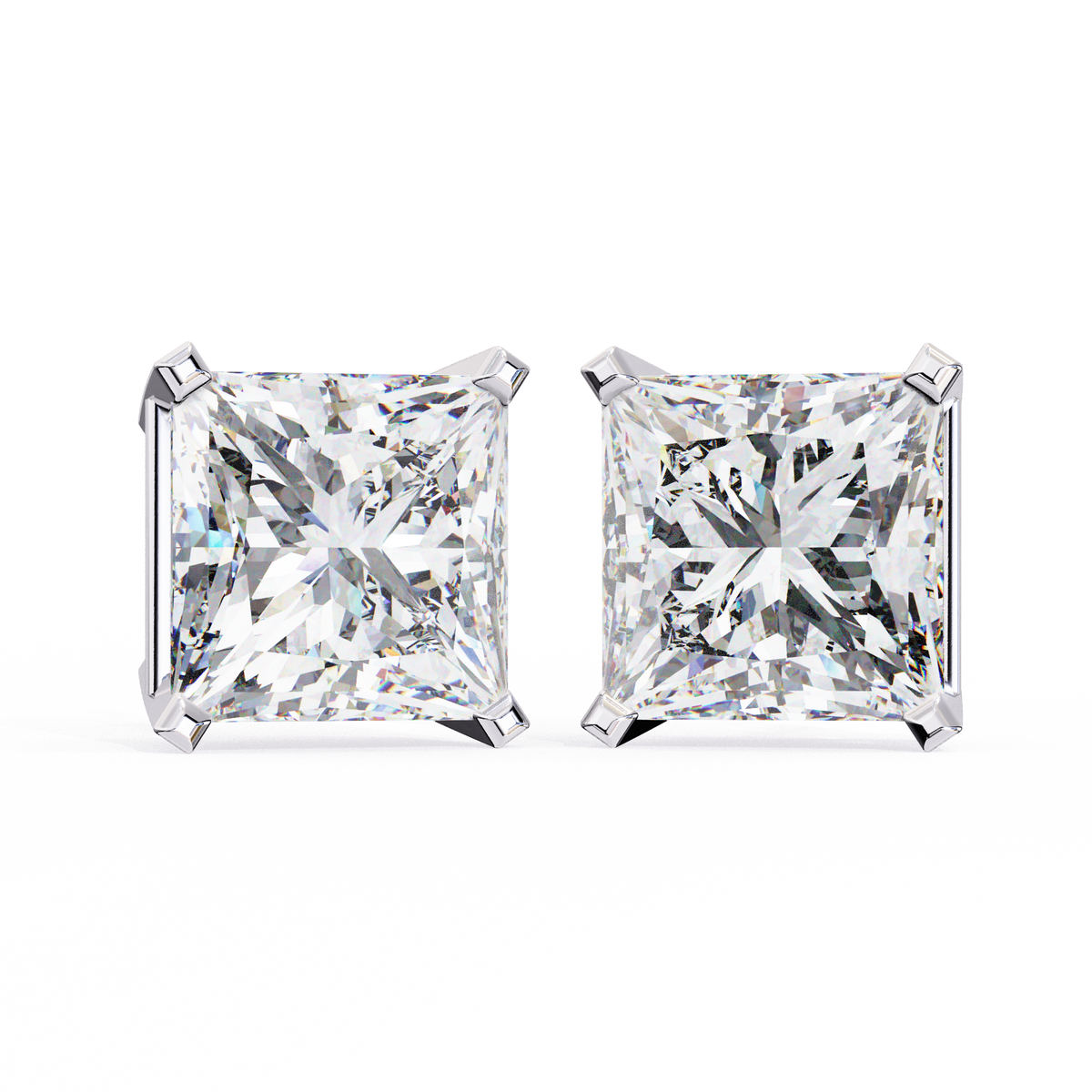 1.5 Carat Princess Cut Lab Diamonds Stud Earrings For Women