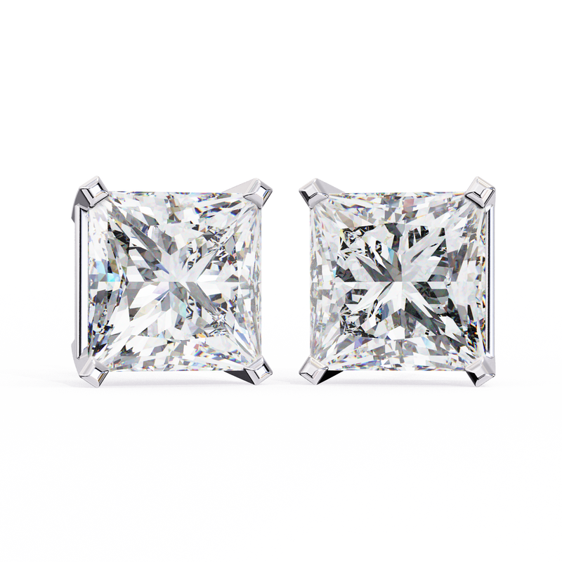 1.2 Carat Emerald Shape Lab Diamonds Stud Earrings For Women