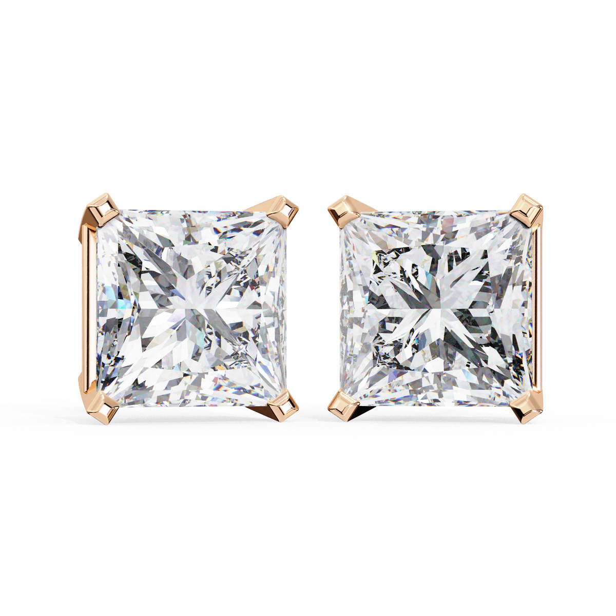 1.5 Carat Princess Cut Lab Diamonds Stud Earrings For Women