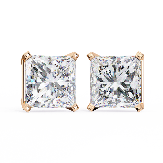 1.5 Carat Princess Cut Lab Diamonds Stud Earrings For Women