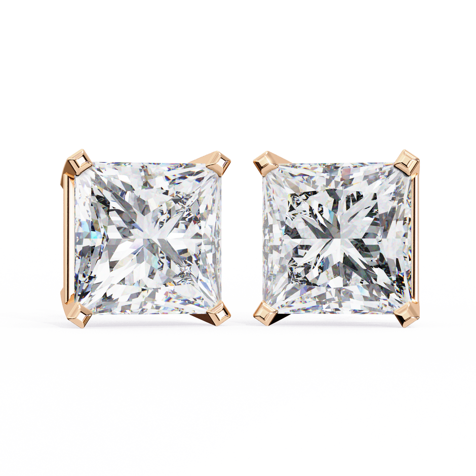 1.5 Carat Princess Cut Lab Diamonds Stud Earrings For Women