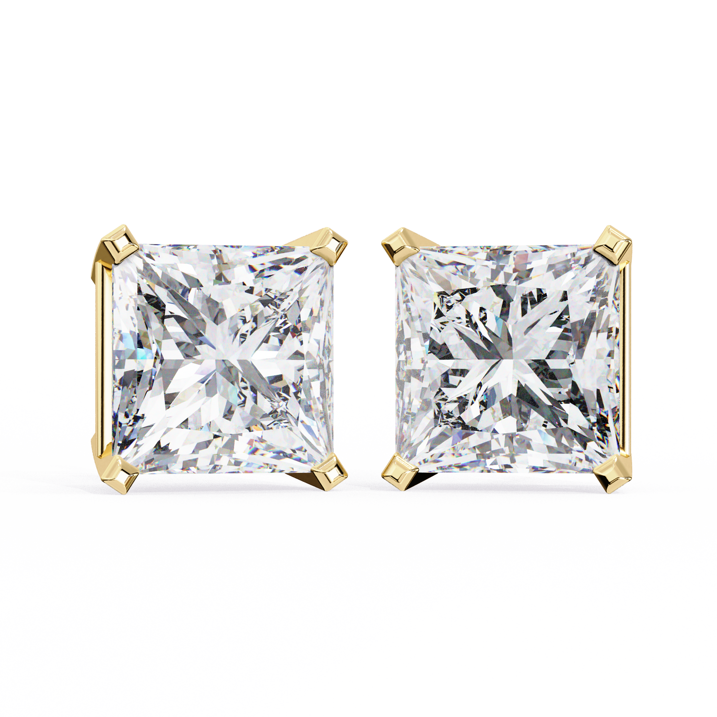1.5 Carat Princess Cut Lab Diamonds Stud Earrings For Women