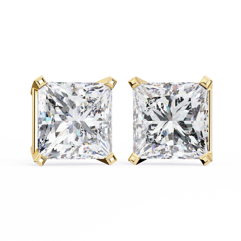 1.2 Carat Emerald Shape Lab Diamonds Stud Earrings For Women