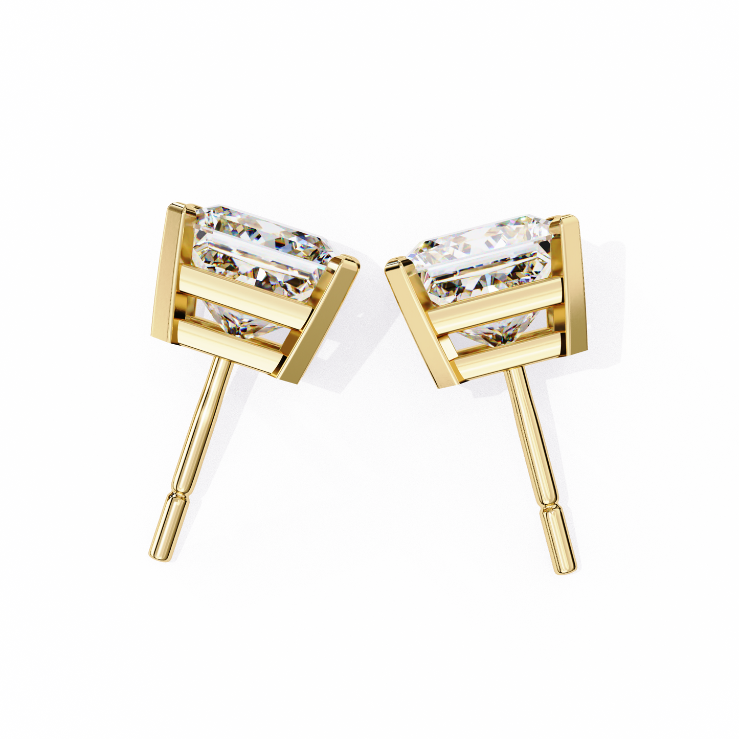 1.5 Carat Princess Cut Lab Diamonds Stud Earrings For Women