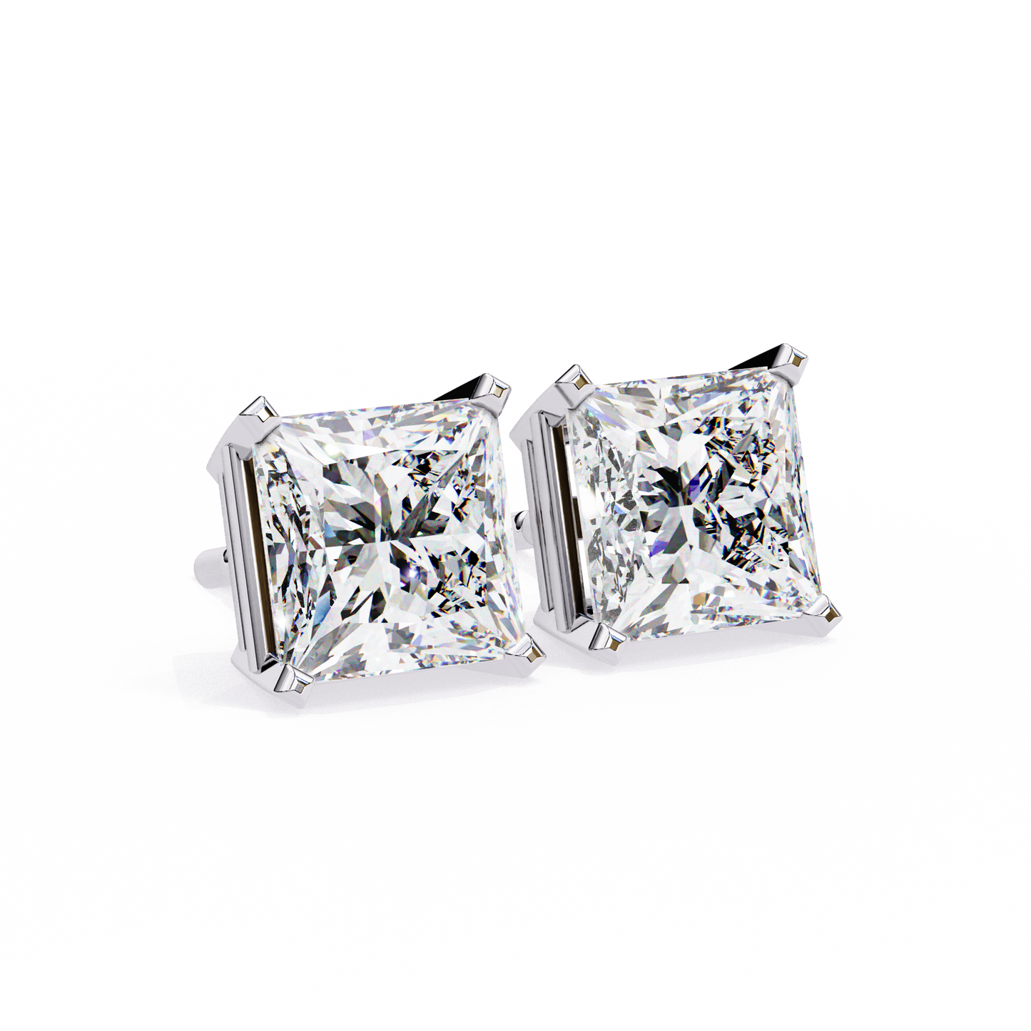 1.5 Carat Princess Cut Lab Diamonds Stud Earrings For Women