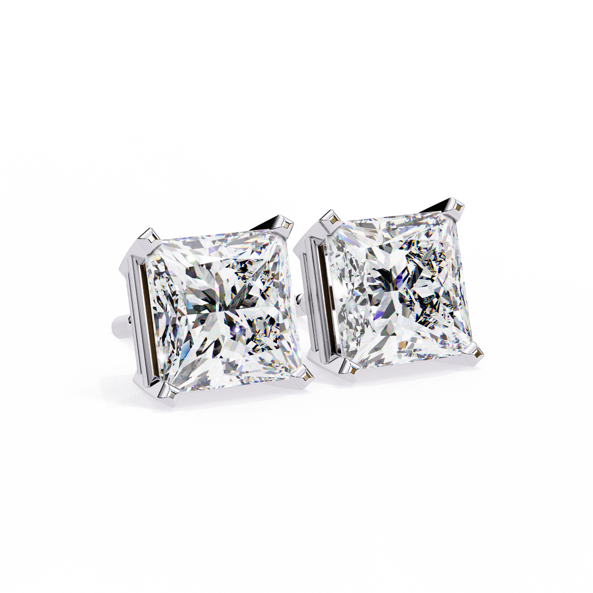 1.5 Carat Princess Cut Lab Diamonds Stud Earrings For Women