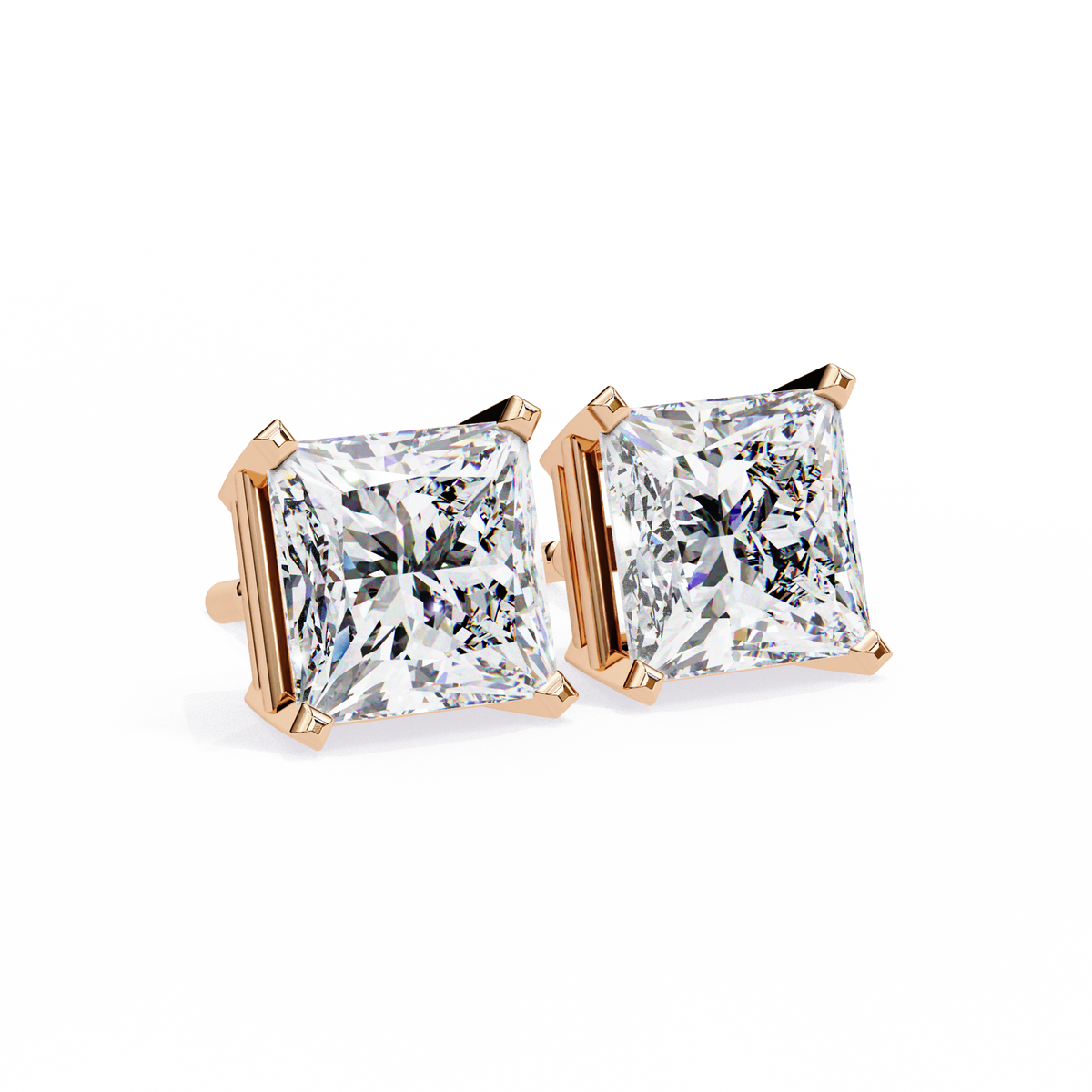 1.5 Carat Princess Cut Lab Diamonds Stud Earrings For Women