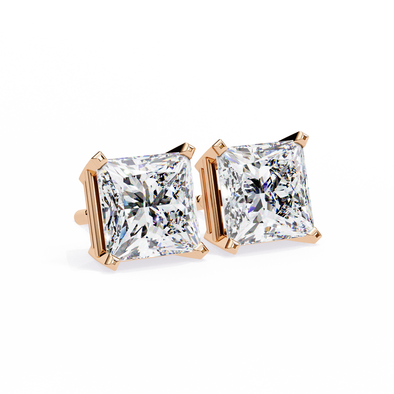 1.2 Carat Emerald Shape Lab Diamonds Stud Earrings For Women