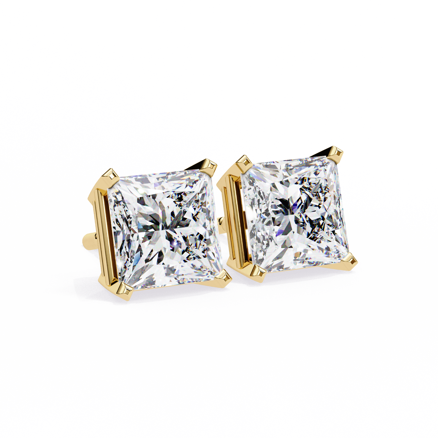 1.5 Carat Princess Cut Lab Diamonds Stud Earrings For Women