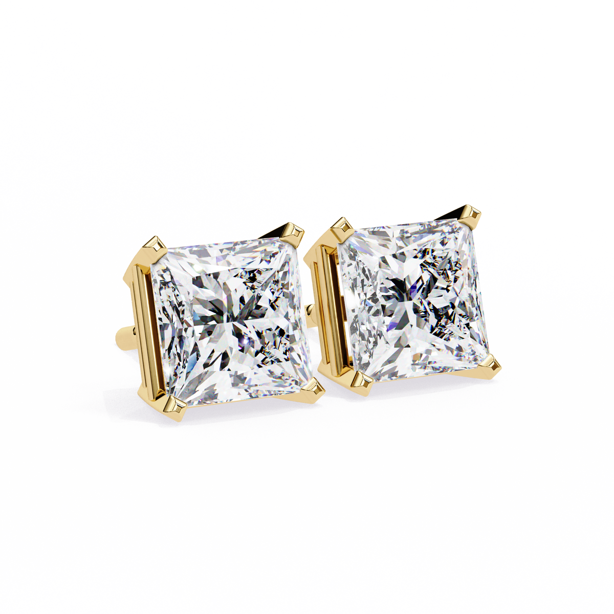 1.2 Carat Emerald Shape Lab Diamonds Stud Earrings For Women