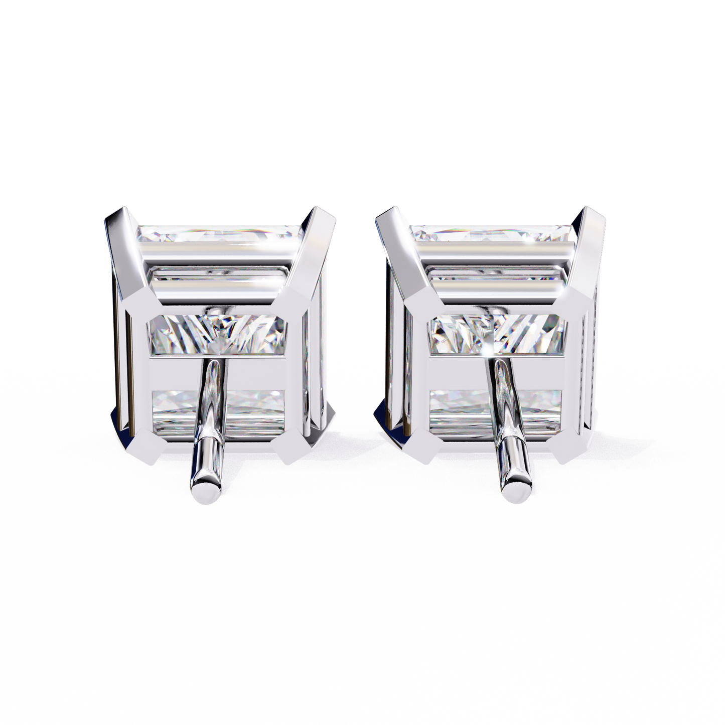 1.5 Carat Princess Cut Lab Diamonds Stud Earrings For Women
