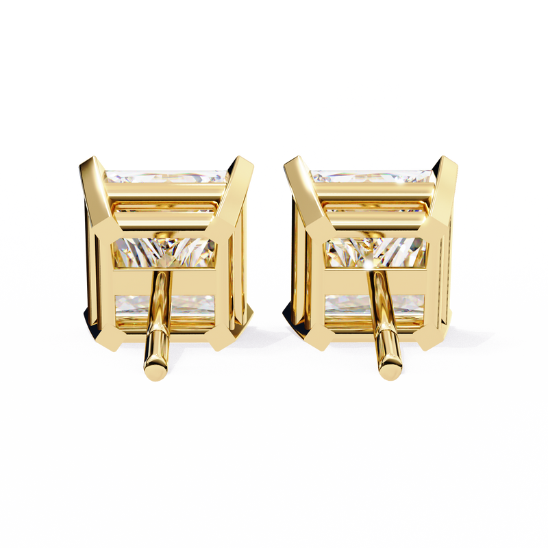 1.2 Carat Emerald Shape Lab Diamonds Stud Earrings For Women