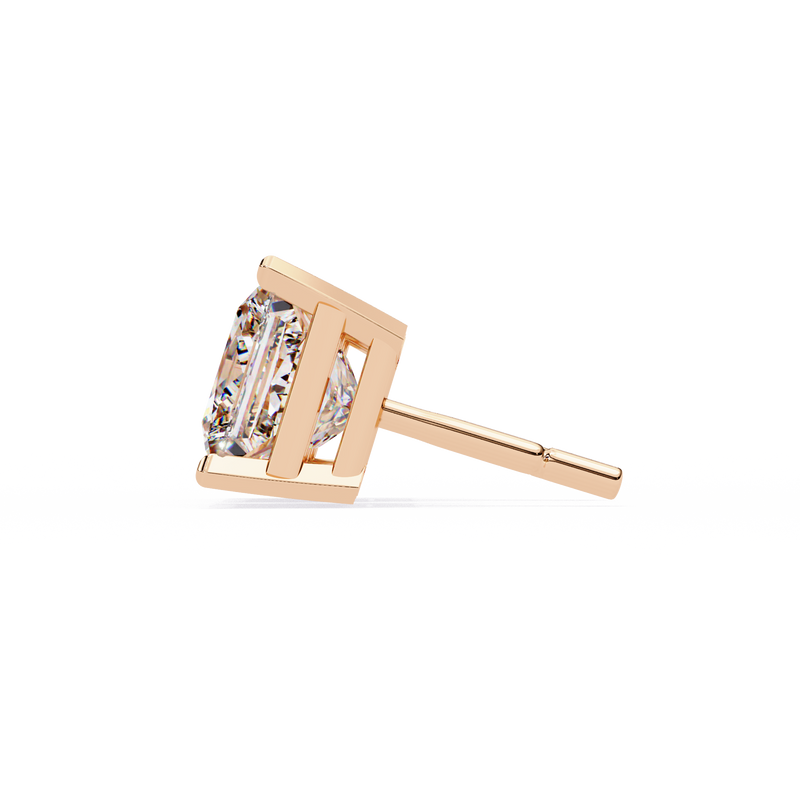 1.2 Carat Emerald Shape Lab Diamonds Stud Earrings For Women