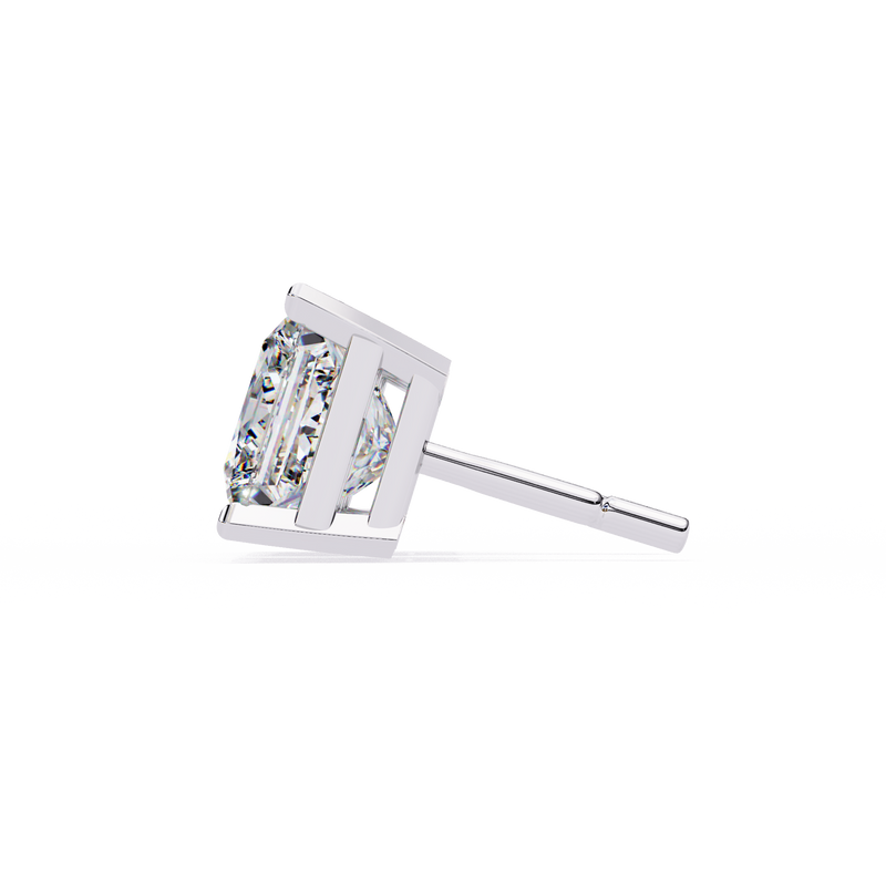 1.2 Carat Emerald Shape Lab Diamonds Stud Earrings For Women