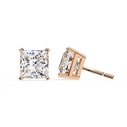 1.5 Carat Princess Cut Lab Diamonds Stud Earrings For Women
