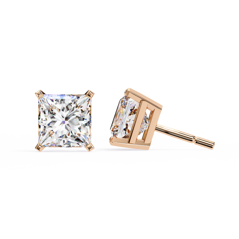 1.2 Carat Emerald Shape Lab Diamonds Stud Earrings For Women